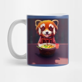 Kawaii Red Panda Eating Ramen Mug